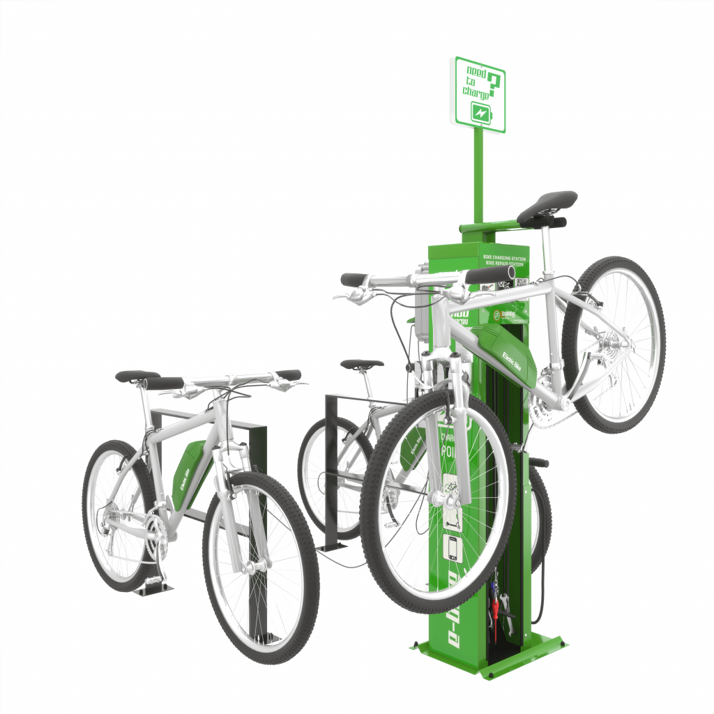 Stacja ładowania rowerów - wizualizacja 3D
