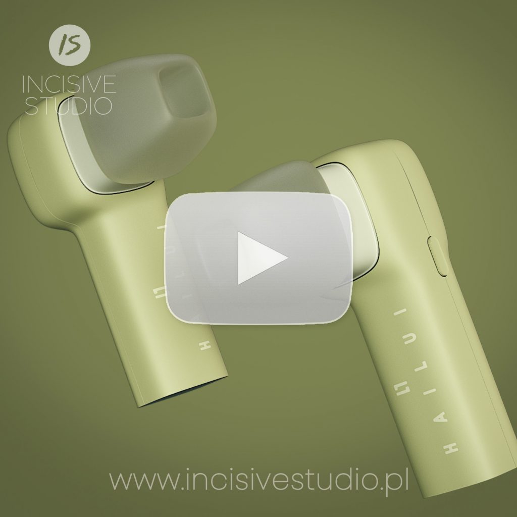 Słuchawki 3D airpods rendering Incisive studio animation